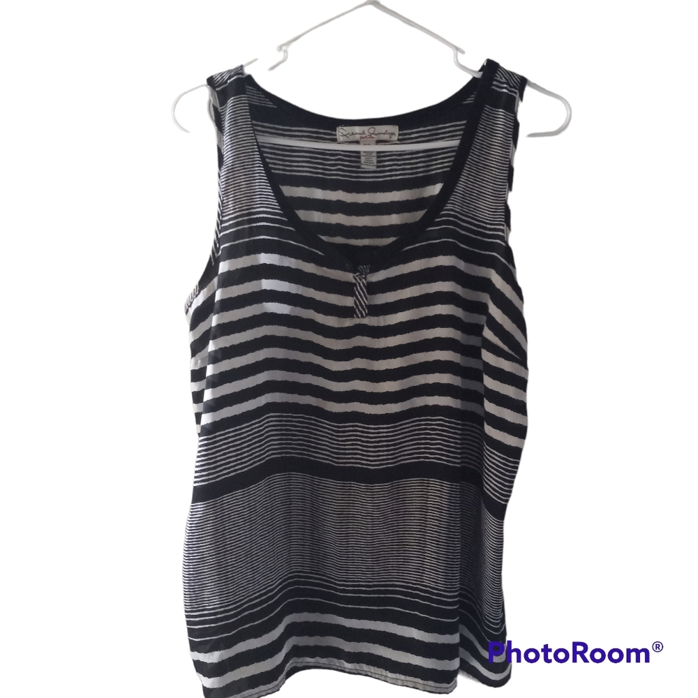 French Laundry Short Sleeveless Blouse sz Large Petite